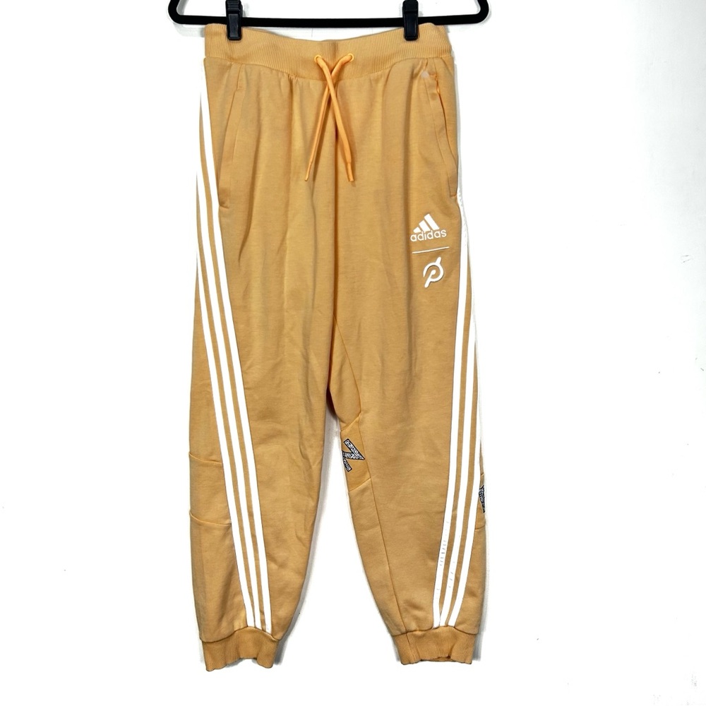 Adidas x Peloton Orange Track Pants with Elastic Cuffs and Drawstring O24